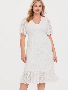chambray and lace dress Boden Women's Ruffle Placket Chambray Dress in Blue